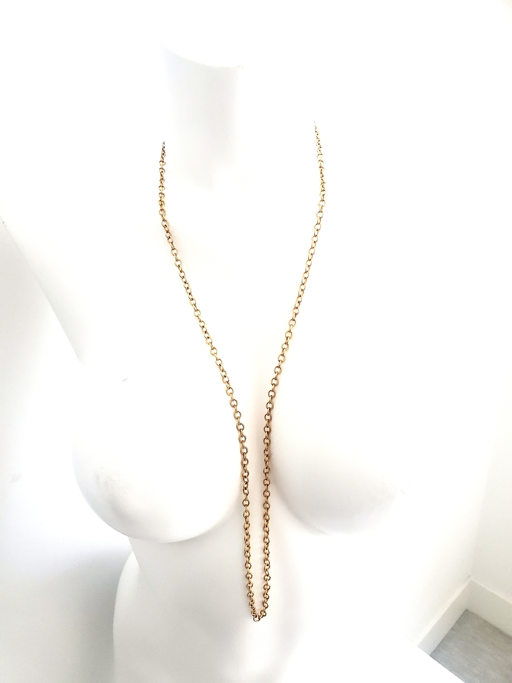 Gold Long Link Chain Necklace - Women Jewelry